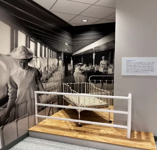 Historical exhibit at Tufts Medical Center