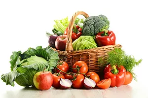 basket of fruits and vegetables