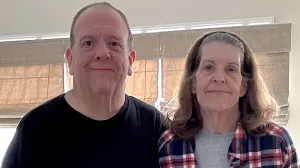 Brother and sister standing next to each other celebrating weight loss.