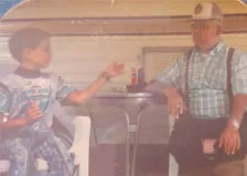 Albert camping with his grandson Albert camping with his grandson